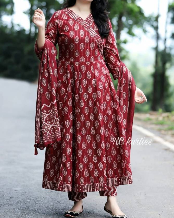Festival Launch Red Lovers 3 Readymade Printed Suits Catalog